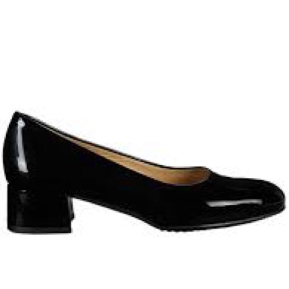 Girotti Milano Women’s Black Patent Leather Block Heel Pumps Size 35 EU